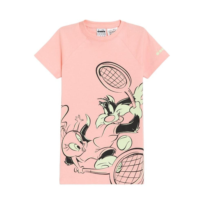 Diadora T-Shirt Femenino Jg.Maxi T-Shirt Ss Wb Pink_Melody