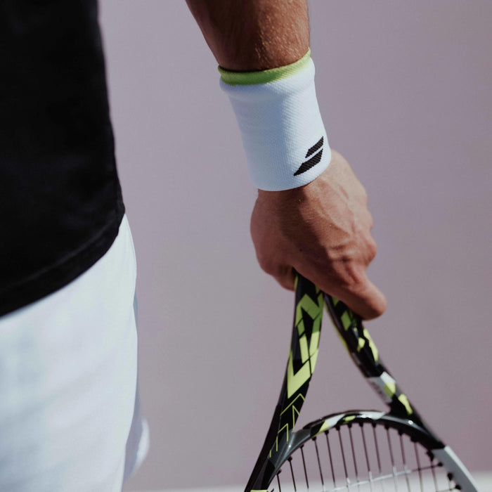 Babolat Tenis Munhequeras Logo_Jumbo_Wristband White/Aero