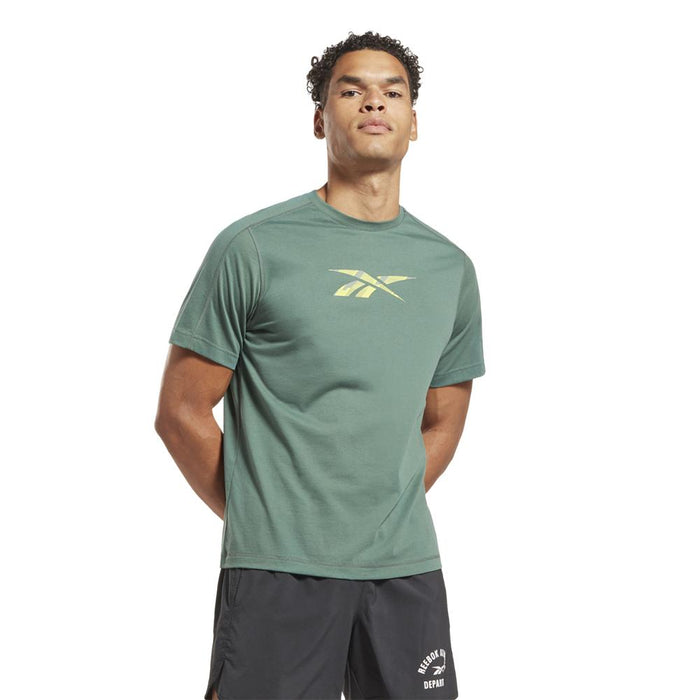 Reebok Remeras Masculino Train_Speedwick_Gfx_Tee Chalk_green