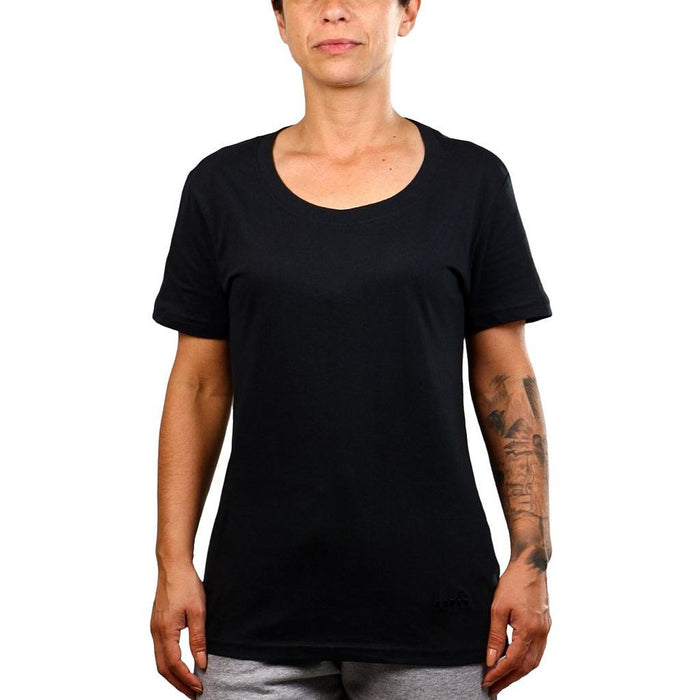 Diadora Femenino T-Shirt Crew_Neck_T-Shirt_Sleeve Stripes Black