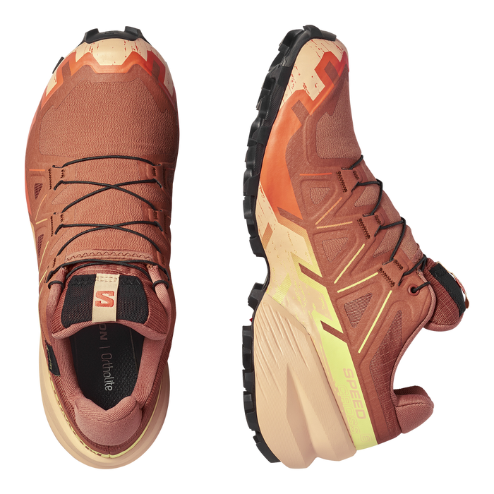 Salomon Calzados Deportivos Femenino Trail Running Speedcross 6 Gtx Pecan Bro/Almond Cream/Snny Lime