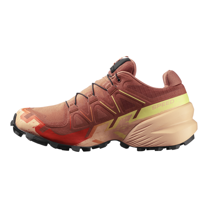Salomon Calzados Deportivos Femenino Trail Running Speedcross 6 Gtx Pecan Bro/Almond Cream/Snny Lime