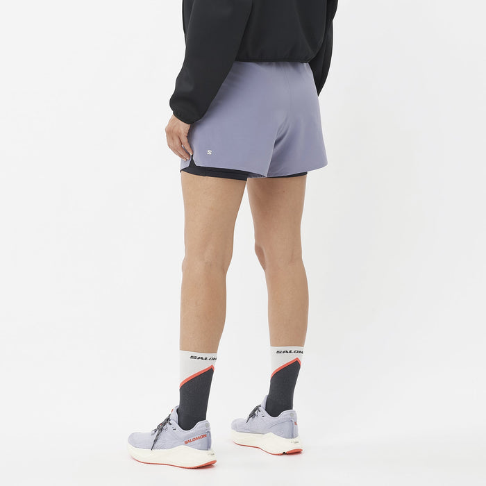 Salomon Prendas Shorts Femenino Running SHKout Core 2In1 Shts 4 Blue Granite