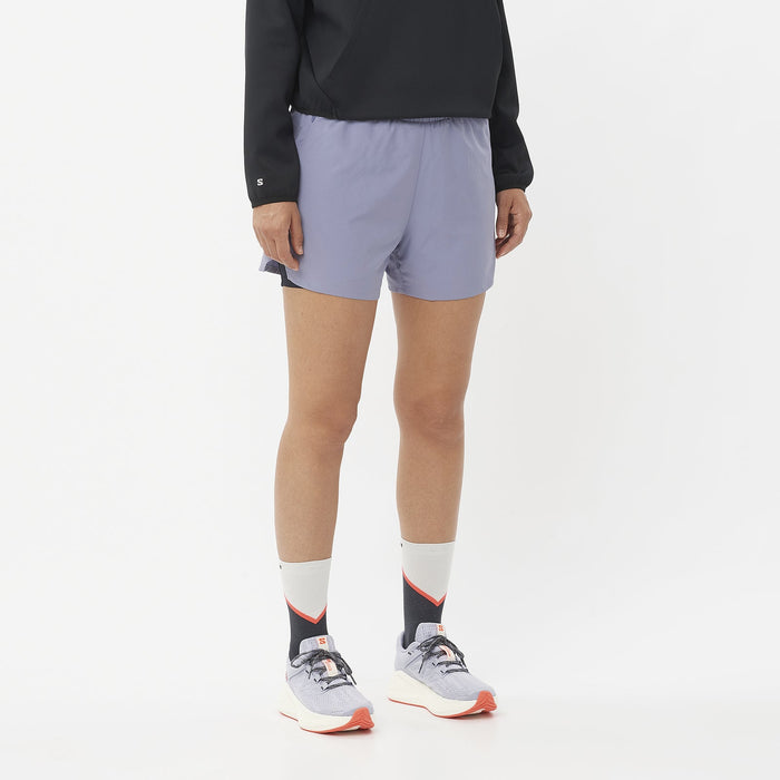 Salomon Prendas Shorts Femenino Running SHKout Core 2In1 Shts 4 Blue Granite