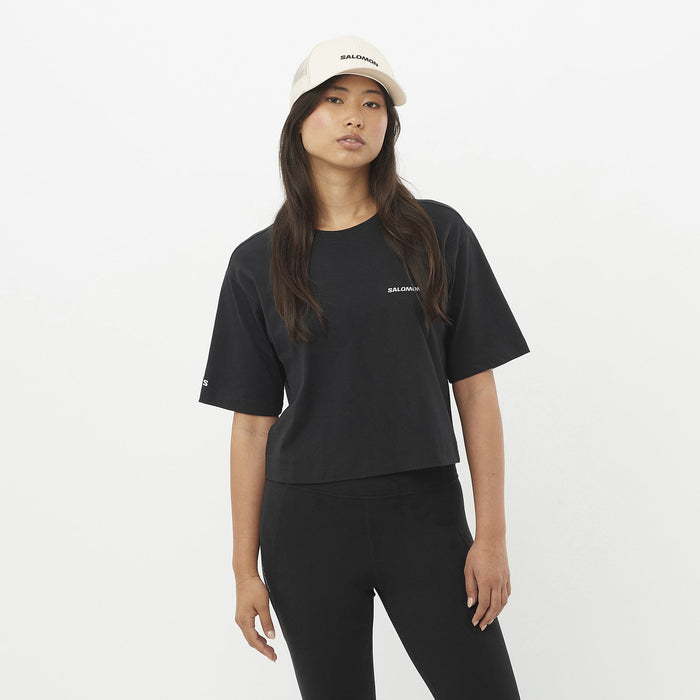 Salomon Prendas Remeras Femenino Running Short Ss Tee Relaxed Black