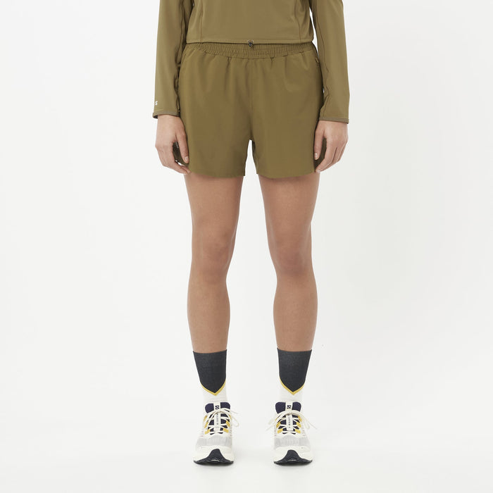Salomon Prendas Shorts Femenino Running SHKout Core Shorts 4 Brilliant Olive