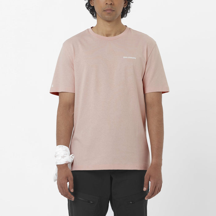 Salomon Prendas Remeras Masculino Running Chest Logo Regular Tee Sepia Rose