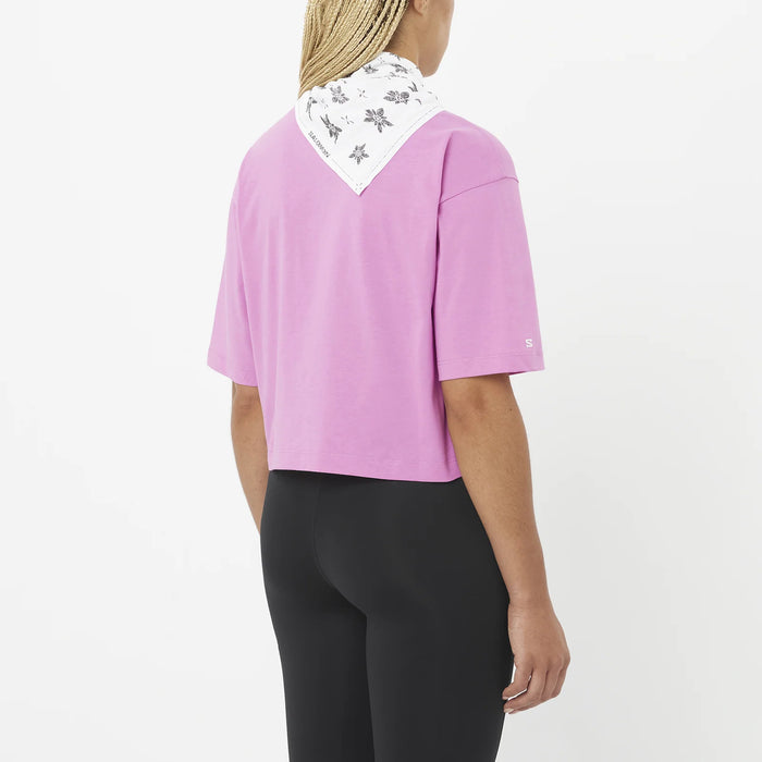 LC2680900 Salomon Prendas Remeras Femenino Running Short Ss Tee Relaxed Cyclamen Pink