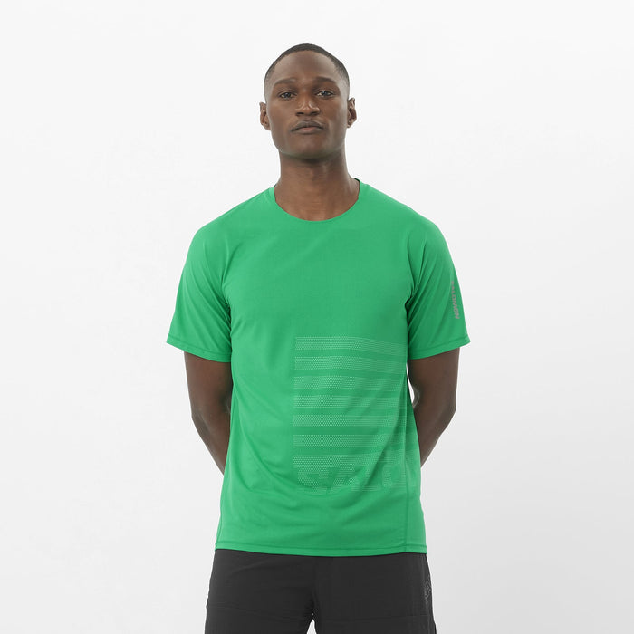 Salomon Prendas Remeras Masculino Running Sense Aero Ss Tee Gfx Parakeet/Spearmint