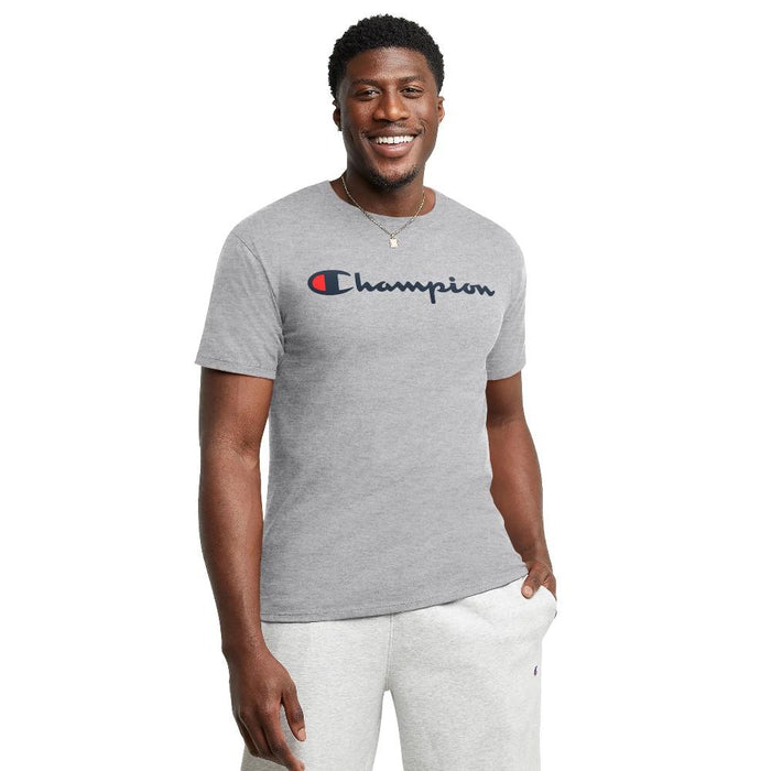 Champion T-Shirt Masculino Classic_Graphic_Tee Oxford_Gray
