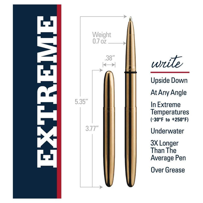 Raw Brass Bullet Space Pen - Gift Boxed
