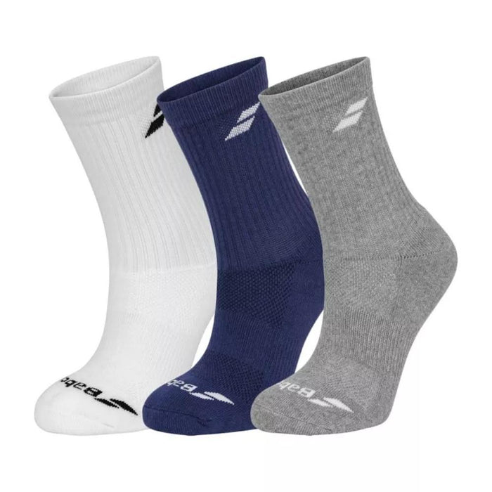 Babolat Tenis Medias 3_Pairs_Pack White/Estate_Blue/Grey