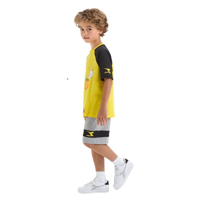 Diadora Conjuntos Junior Set_Ss_Sport_Art Vibrant_Yellow