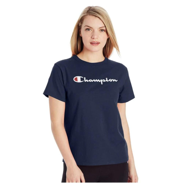 Champion T-Shirt Femenino Classic_Tee Athletic_Navy