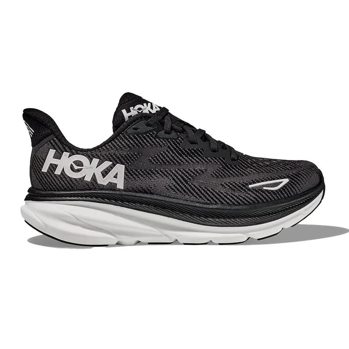 Hoka Deportivos Masculino Running Clifton 9 Wide Black/White