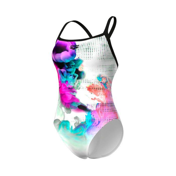 Arena Traje de baño Femenino Natacion Airbrush Swimsuit Challenge Back Black/White/Multi