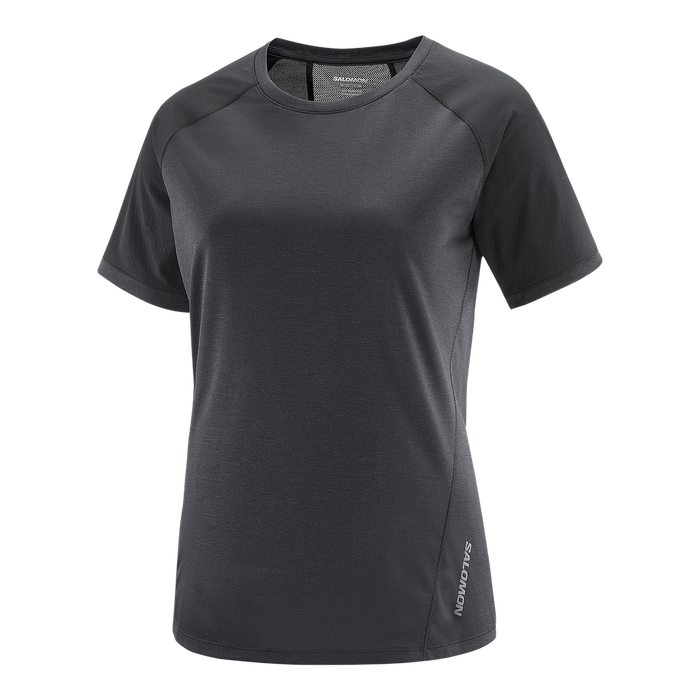 Salomon Remeras Femenino Running Outline SS Tee Black