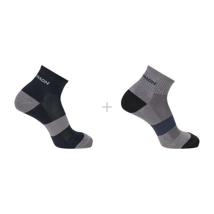 LC2627600 Salomon Medias Unisex Running Socks Evasion Ankle 2-Pack Blue Nights