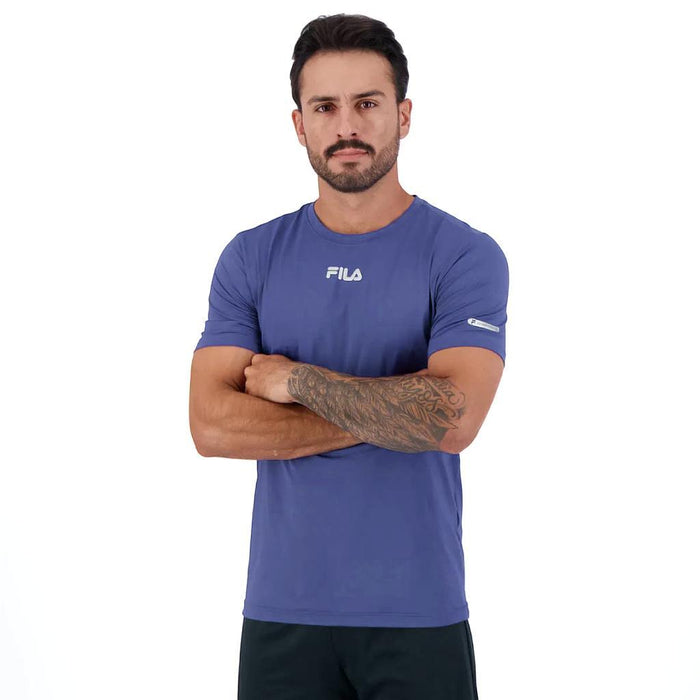 Fila Remeras Masculino Training Sun Protect Breezy Carbon Blue