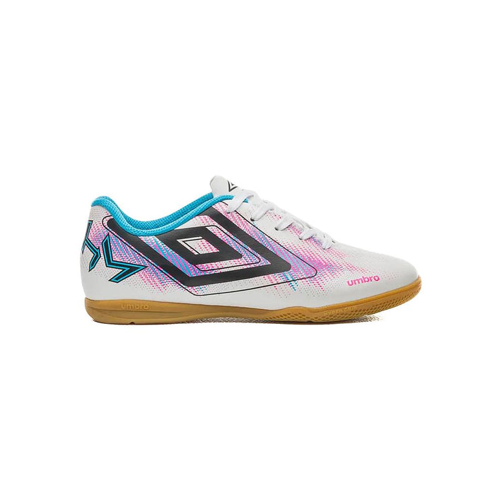U07FB00335-230 Umbro Calzados Indoor Niños Futbol Heatmap Jr White/Atomic Blue/Pink Glo