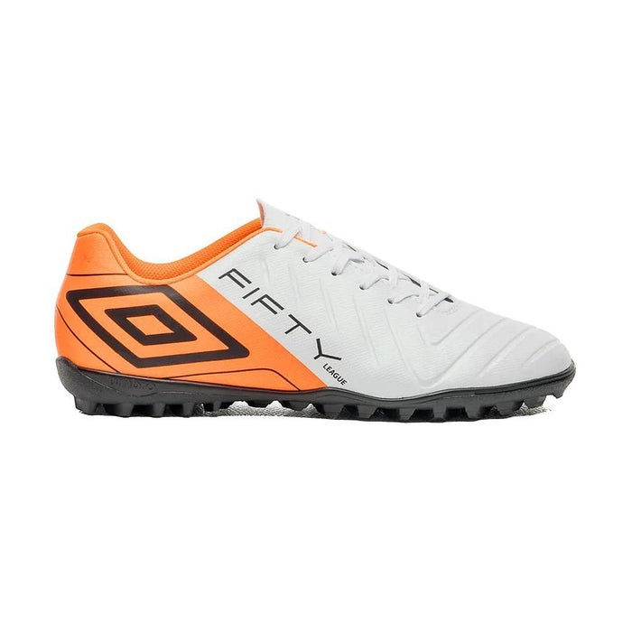 Umbro Society Masculino Futbol Fifty VI League Blanco/Naranja Fluor/Negro