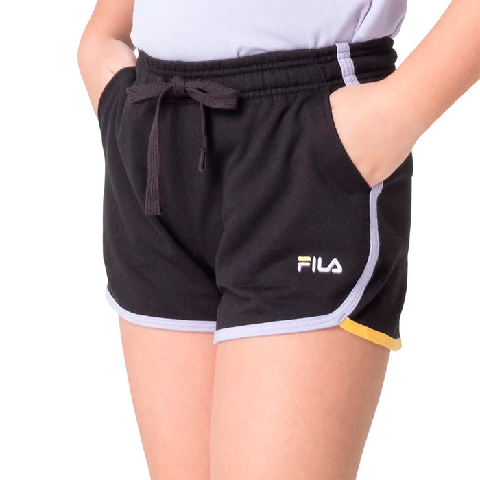 F110K007-3250 FILA PRENDAS SHORTS NIÑOS MODA ACQUA BLACK/PASTEL LILACS/LIGHT AMBERYELLOW