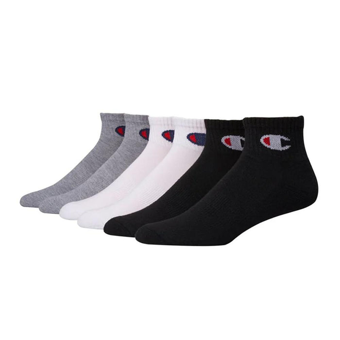 038257131536 CH171 Champion Medias Masculino Ankle 6 Pairs White/Grey/Black