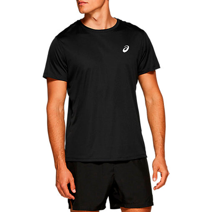 Asics Remeras Masculino Running Silver Ss Top Performance Black