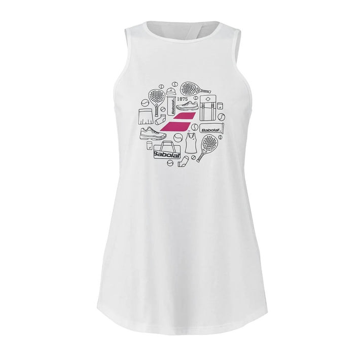 Babolat Padel Tank Femenino Padel Cotton Tank White/White