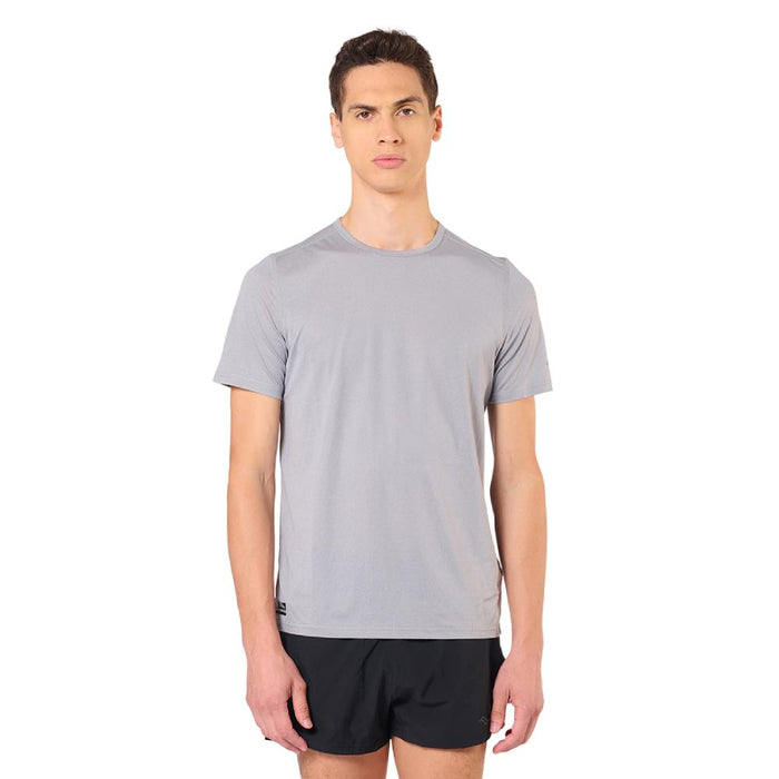 Saucony Remeras Masculino Running Stopwatch Short Sleeve Light Grey Melange