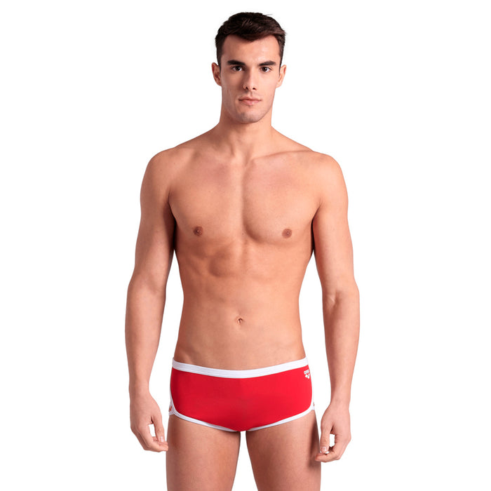 005046-401 ARENA PRENDAS SHORT DE BAÑO MASCULINO NATACION ICONS SWIM LOW WAIST SHORT SOLID RED WHITE