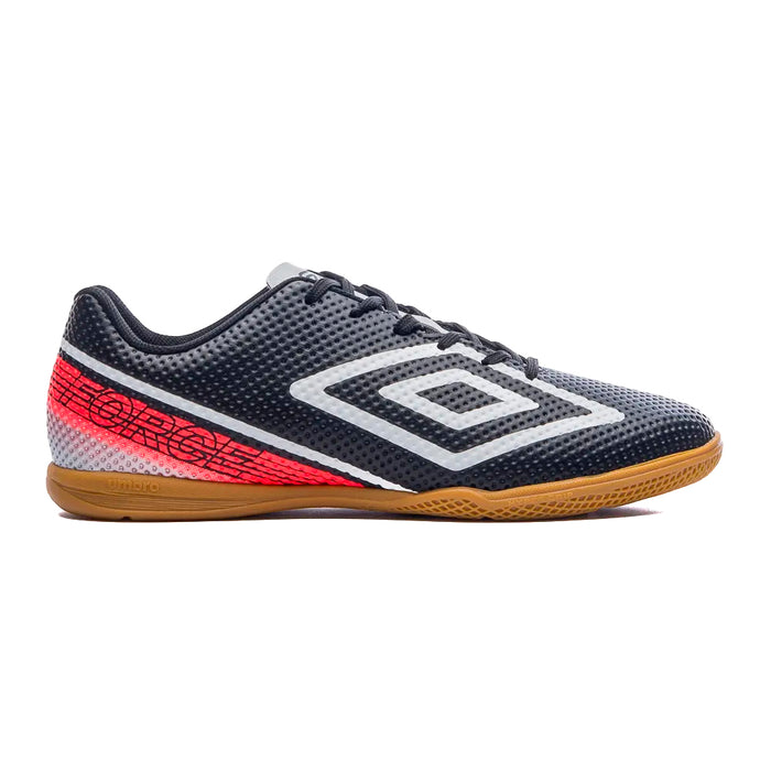 U01FB00218-120 Umbro Calzados Indoor Masculino Futbol Force Black/White/FieryCoral