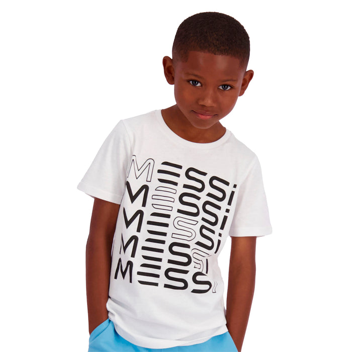 Messi Remeras Niños Nint Real White