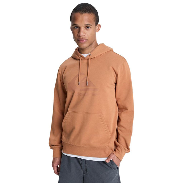 Quiksilver Canguros Masculino Moda Comp Logo Hoodie Tobacco Brown