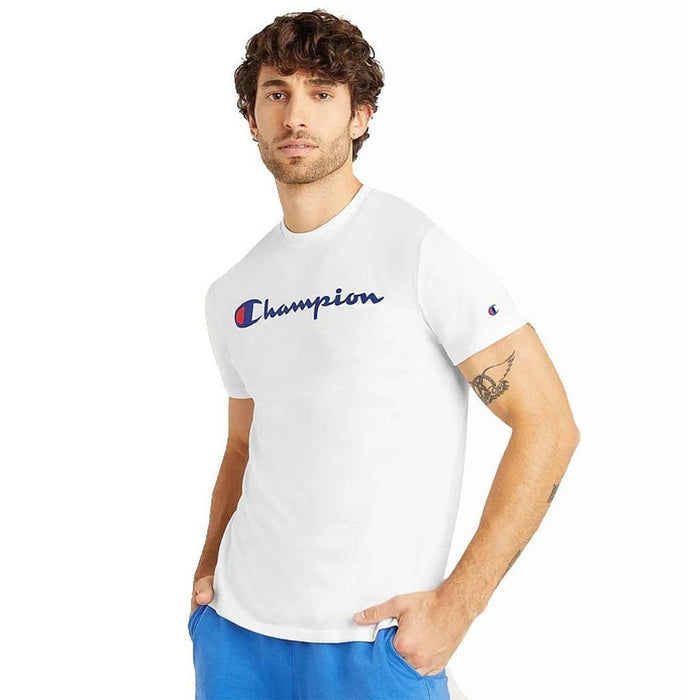 Champion Remeras Masculino Moda Graphic Powerblend Tee White