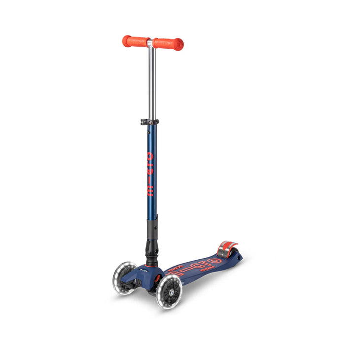 SCOOTER Maxi Micro Deluxe Foldable LED Navy/Red