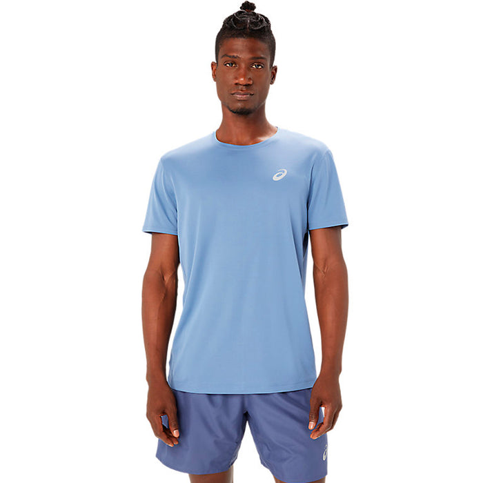 Asics Remeras Masculino Running Silver Ss Top Denim Blue