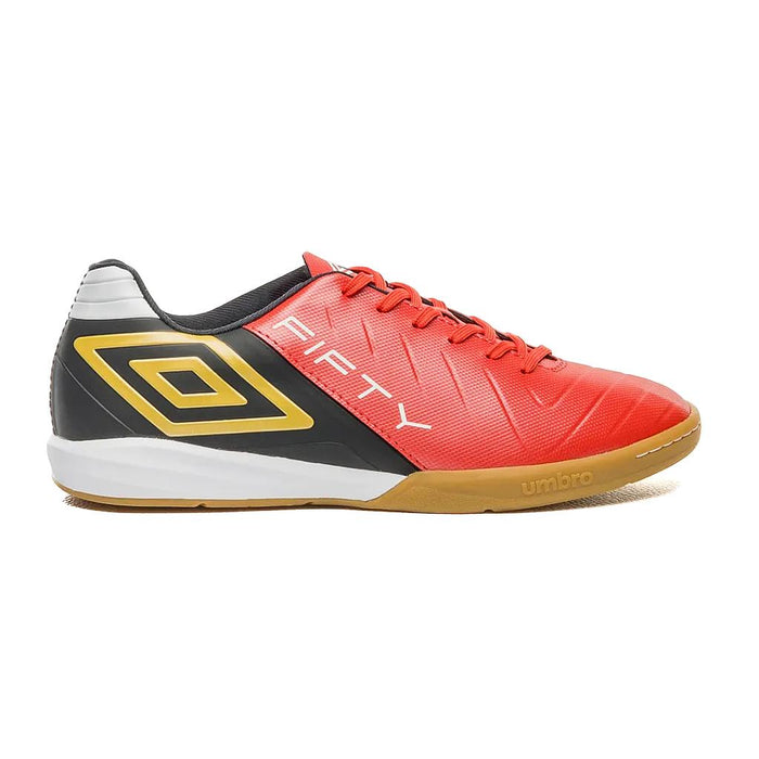 U01FB00324-410 Umbro Calzados Indoor Masculino Futbol Fifty VI Flame Scarlet/Black/White