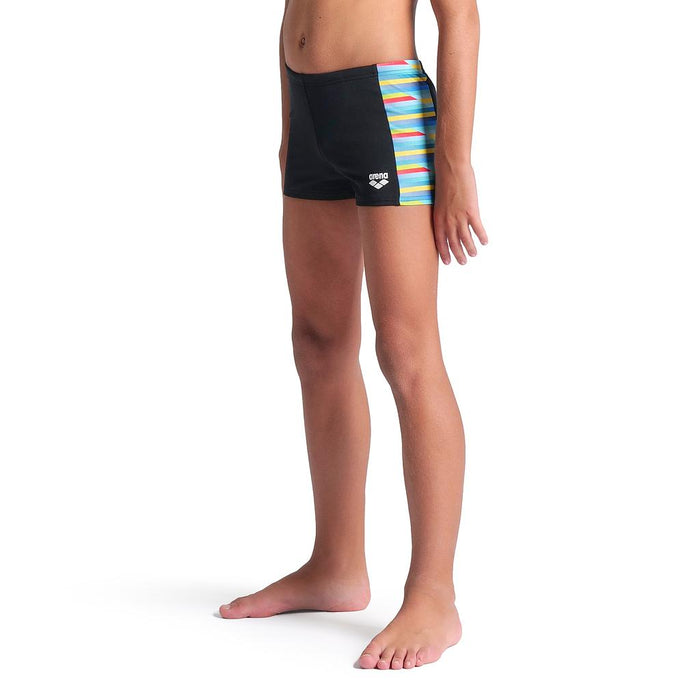 009011-550 Arena Shorts Niños Natacion Racing Stripe Swim Short Black Black Multi