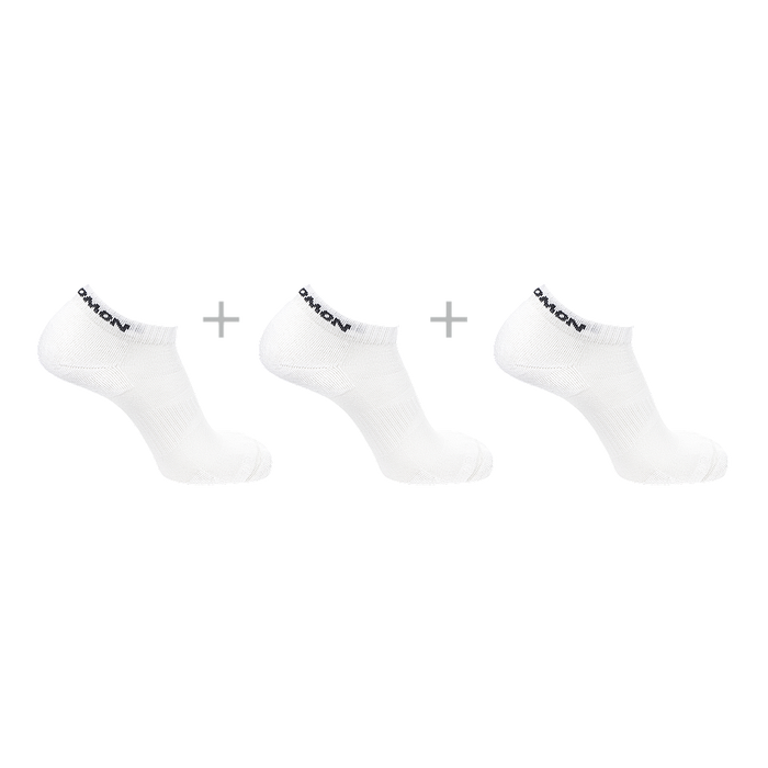 Salomon Medias Unisex Moda Socks Flow Low 3-Pack White/Black