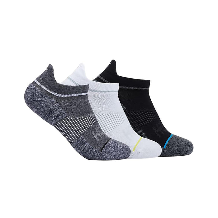 Hoka Medias Unisex Running No Show Run Sock 3 Pack White/Black/Grey