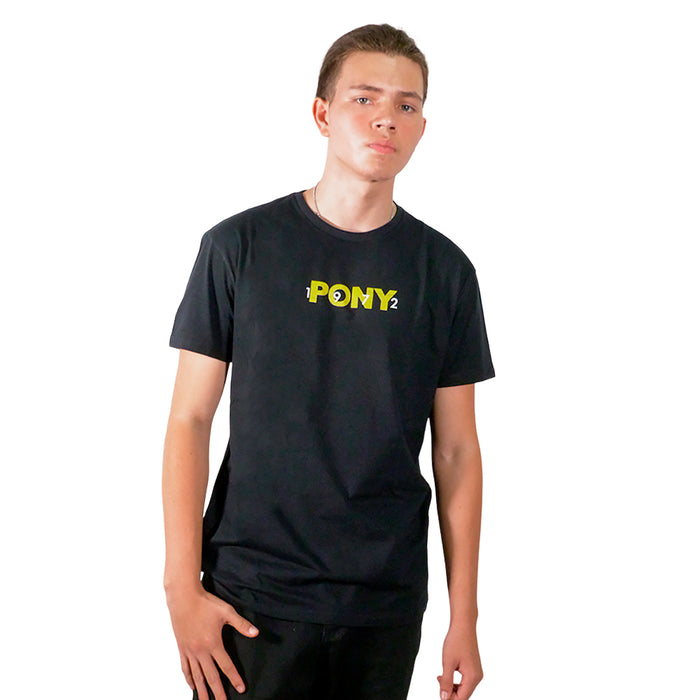 PY0017-001 PONY PRENDAS REMERAS MASCULINO 50TH PONY 1972 NEGRO
