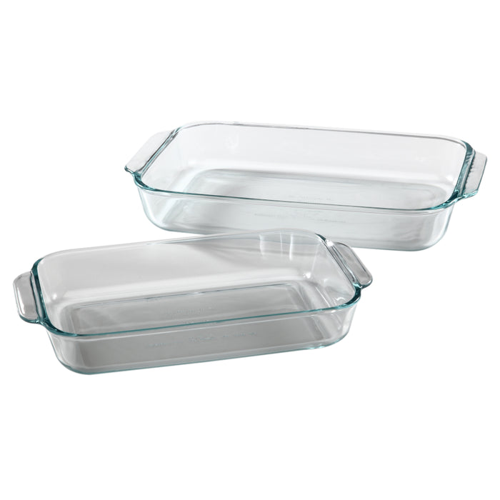 071160073173 PYREX BASICS 2-PZ OBLONG BAKING DISH- 2.85 Y 1.9L OBLONG BAKING DISH
