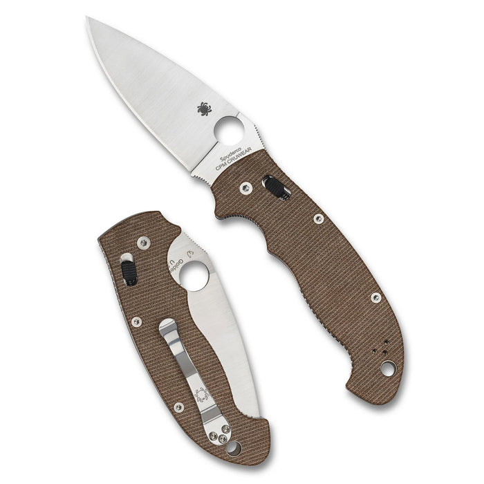 Cuchillo SPYDERCO Manix 2 XL Brown Canvas Micarta CPM CRU-WEAR