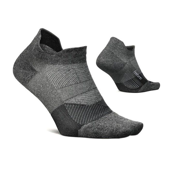 E5571602 Feetures Medias Unisex Running Elite Ultra Light No Show Tab Gray