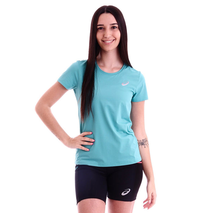 WRB4331.141 ASICS PRENDAS T-SHIRT FEMENINO CORE RUNNING PA SS TEE TECHNO CYAN