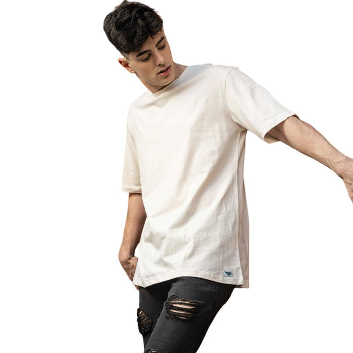 TSM500-3004-20 PONY PRENDAS REMERAS UNISEX MODA T SHIRT OVERSIZE BEIGE