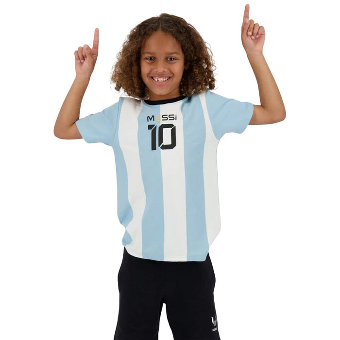 Messi Remeras Niños Leo FootballInspired Light Blue