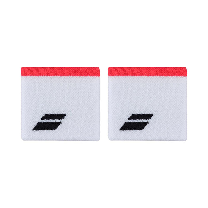 Babolat Muñequeras Unisex Tenis Logo Wristband White/Strike Red