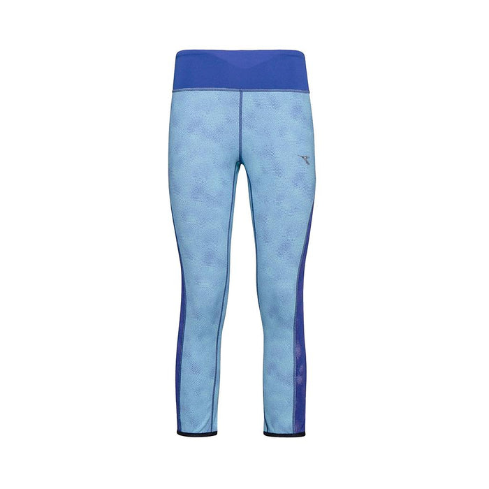 Diadora Calzas Femenino Running L. 6/8 Tights Reversible Snake Aqua Splash/Clematis Blu
